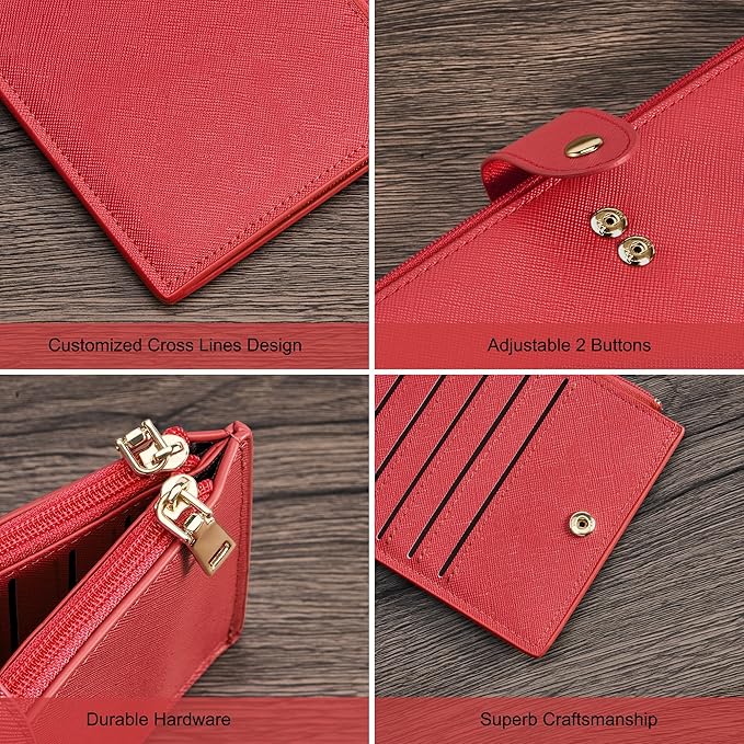 Travelambo RFID Wallet Women Large Size Bifold Multi Card Wallet Case with Zipper Pocke Credit Card Holder for Women
