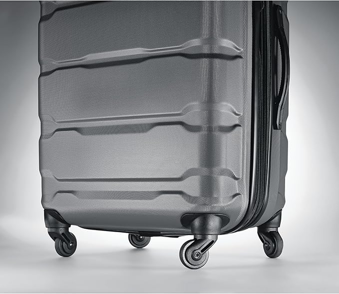 Samsonite Omni PC Hardside Expandable Luggage with Spinner Wheels, Checked 24-Inch, Charcoal