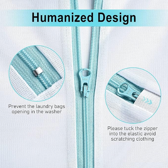 OTraki Mesh Washing Bags for Laundry 16x20 Inch Medium Mesh Bag Laundry Washer Delicates Lingerie Wash Machine Net Zipper Bag Heavy Duty Home Dorm Hotel Don't Drying, Melting 140-176℉, White