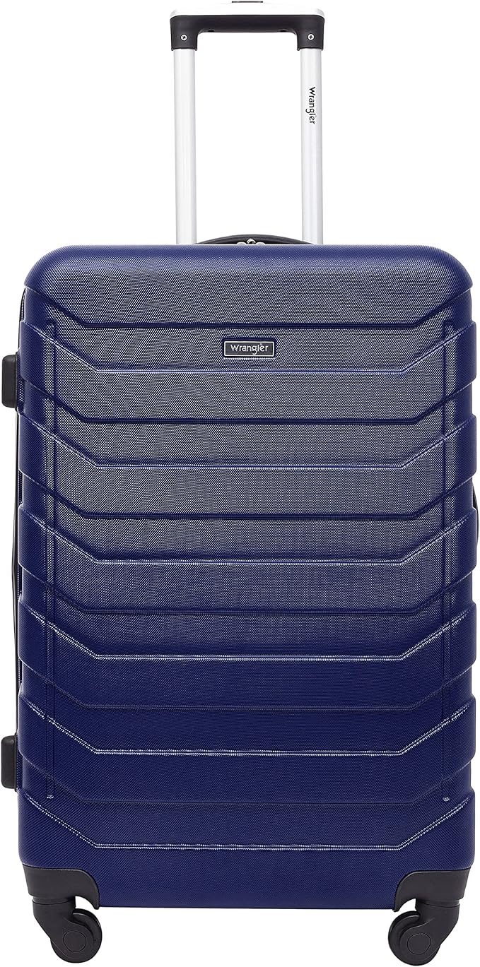 Wrangler 4 Piece Miami Luggage and Packing Cubes Set, Blue