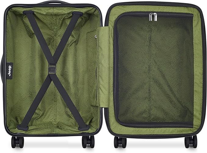 Jeep JH004C Hardside Expandable Luggage with Spinner Wheels (Avocado, Carry-On 20 Inch)