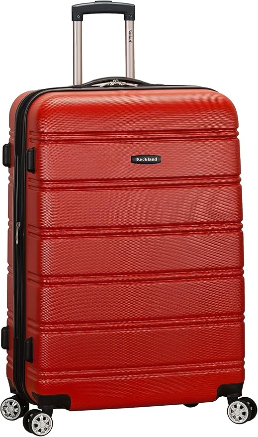 Rockland Melbourne Hardside Expandable Spinner Wheel Luggage, Red, Checked-Large 28-Inch (F1603-RED)