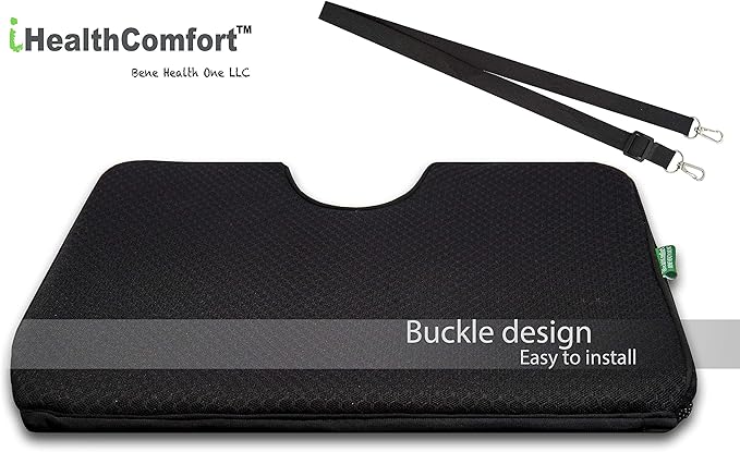 IHEALTHCOMFORT(19.7×17.7inches Extra Large Sciatica Seat Cushion for Office Chair,Oversized Car and Truck Seat Cushion,U-Cut Long Sitting Pain Relief Chair Pad