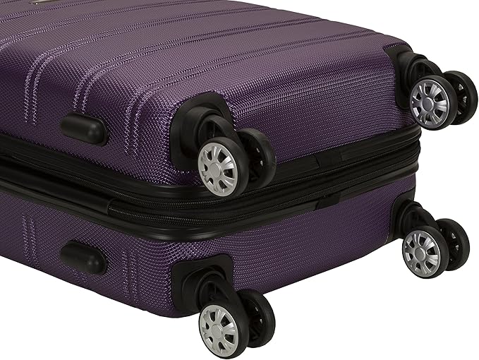 Rockland Melbourne Hardside Expandable Spinner Wheel Luggage, Purple, 2 Piece (20"/28")