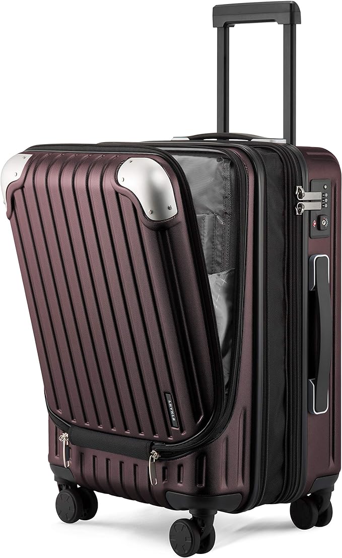 LEVEL8 Grace Large Carry on Luggage, 20 Inch Expandable Hardside Suitcases with wheels, Abs+Pc Harshell Spinner Luggages with Tsa Lock, Red