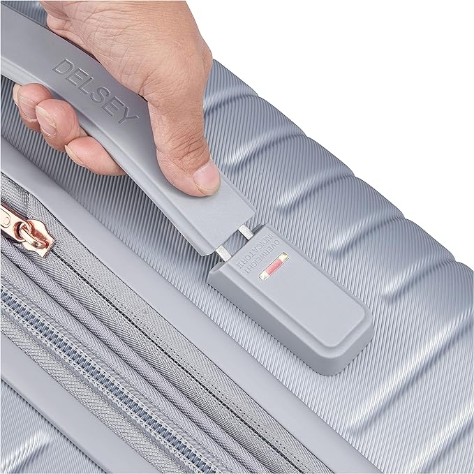 DELSEY PARIS Cruise 3.0 Hardside Expandable Luggage with Spinner Wheels, Platinum, Checked-Large 28 Inch