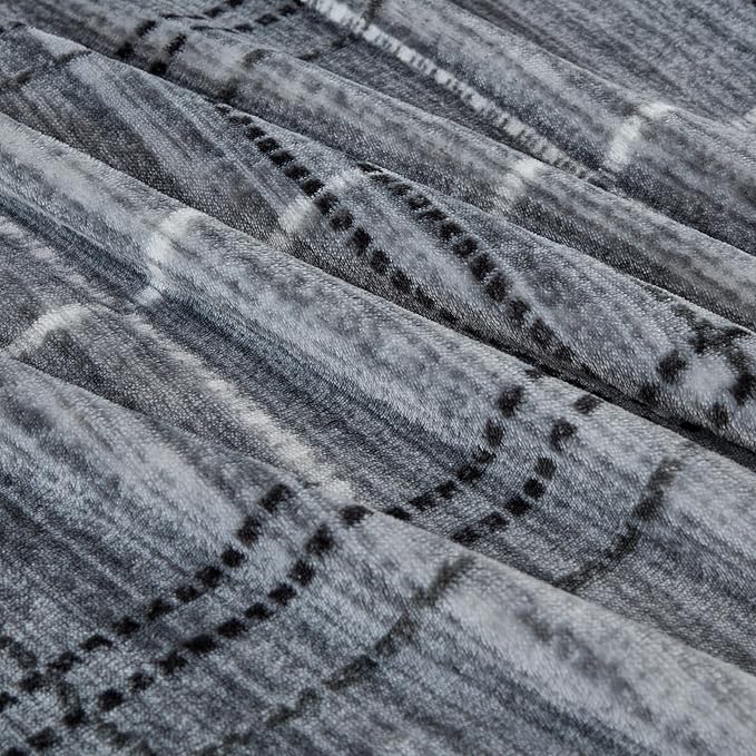 Soft Cozy 120x138 Inches Seamless Oversized King Fleece Blanket, Line Pattern Giant Huge, Extra Large 10'x11.5', California King Blanket for Sofa, Family, Travel, Line Dark Grey