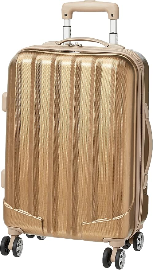 Rockland Melbourne Hardside Expandable Spinner Wheel Luggage, Bronze, Carry-On 20-Inch