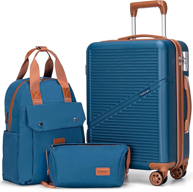 Carry On Luggage 22x14x9 Airline Approved, 20 Inch Carry on Suitcases with Wheels, ABS Lightweight Carry-on Luggage, Travel Suitcase Set with Wheels and TSA Lock
