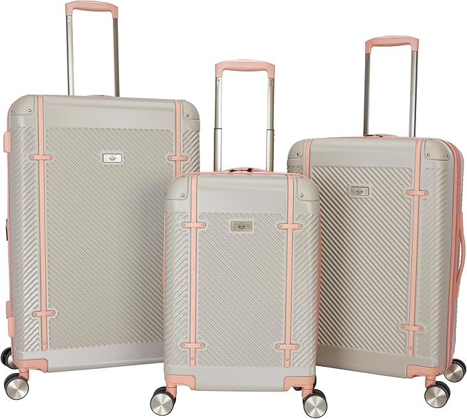 Dockers Spectra Hardside Expandable 8-Wheel Spinner Checked Luggage, 3-Piece Set, Timberwolf