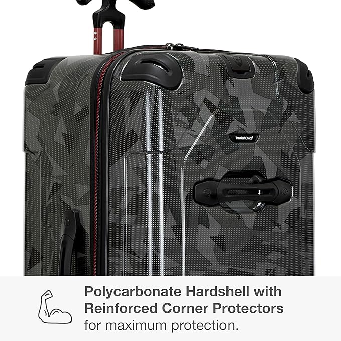 Traveler's Choice Maxporter II Polycarbonate Hardside Trunk with Spinner Wheels, Gray Camo, 31-Inch Large Trunk