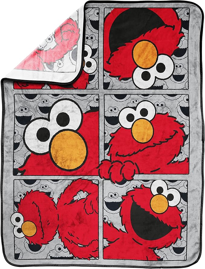 Jay Franco Sesame Street Hip Elmo Throw Blanket - Measures 40 x 50 inches, Kids Bedding - Fade Resistant Super Soft Fleece