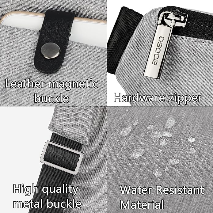 OSOCE Crossbody Sling Bag, Water-Resistant Anti Theft Chest Pack, Minimalist Commuter Daypack for Travel Hiking Work