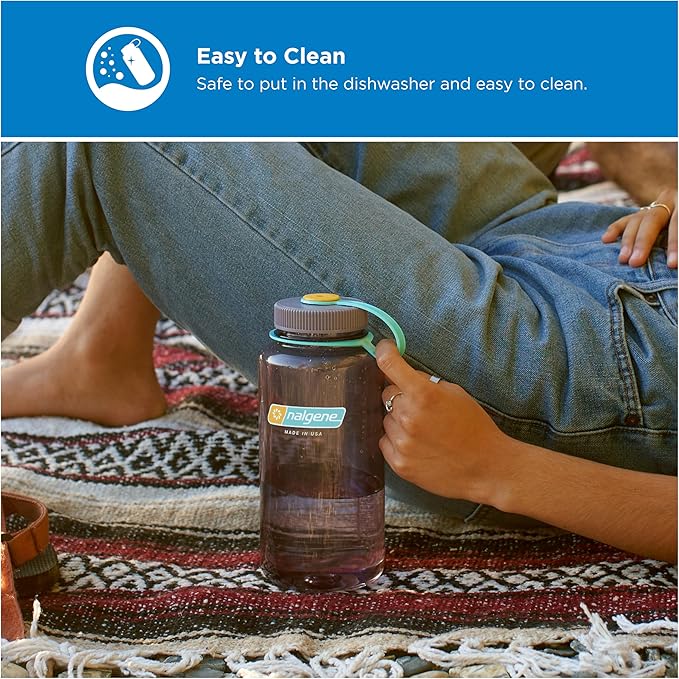 Nalgene 32 oz Wide Mouth Water Bottle | BPA-Free, Durable & Leak Proof, Lightweight Bottle for Hiking & Gym, Work & Travel