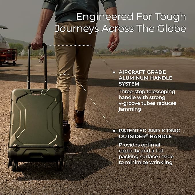 Briggs & Riley International 21" Carry On Spinner - Luggage for Travel, Suitcases with Wheels, Hardside Rolling Bag for Men & Women, Self-Repairing Zipper - Torq Collection, Hunter Green