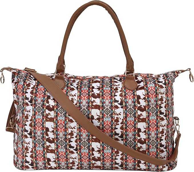 Weekender Bag Duffle Bag For Women Large Travel Tote Bag Overnight Weekend Bags With Shoulder Strap Cow Leopard Atzec…