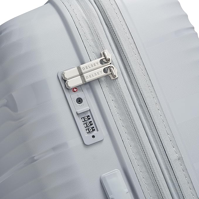 DELSEY Paris Dune Hardside Expandable Luggage with Spinner Wheels, Lunar Rock, Checked-Medium 25 Inch