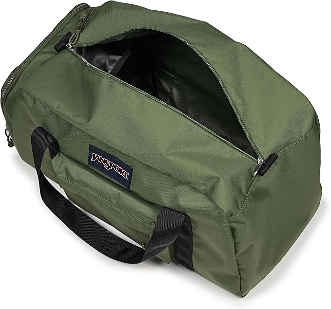 JanSport Weekender Medium Duffel - Travel or Gym Bag, Durable Weekender with Front Utility Pocket & Side Grab Handles - Cargo Green