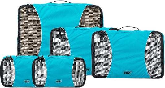 GOX Ultra Light 5 piece Packing Cubes Travel Luggage Organizer 1 Large 2 Medium 2 Small