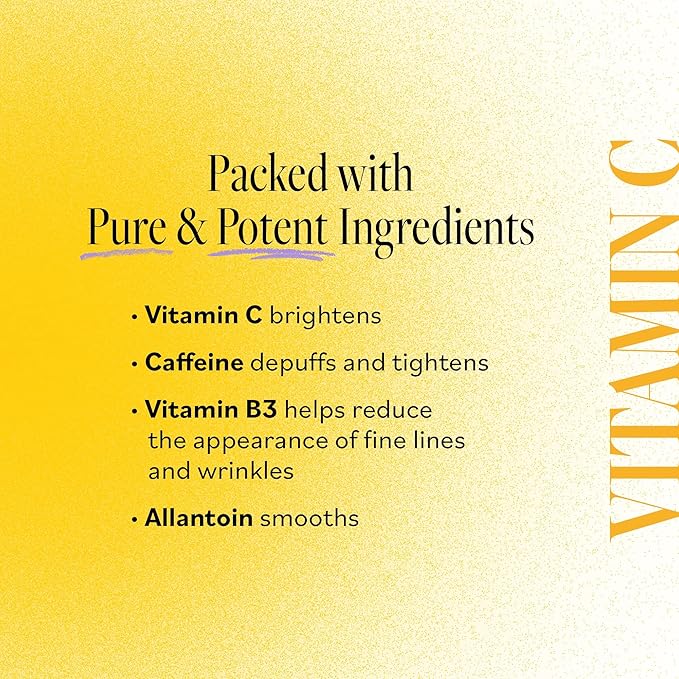 Derma E Vitamin C Bright Eyes Hydro Gel Under Eye Patches for Dark Circles (10 Ct, 5 Pairs) Allantoin, Caffeine & Vitamin B3, Eye Patches for Fine Lines, Wrinkles, Dark Circles & Puffy Eyes