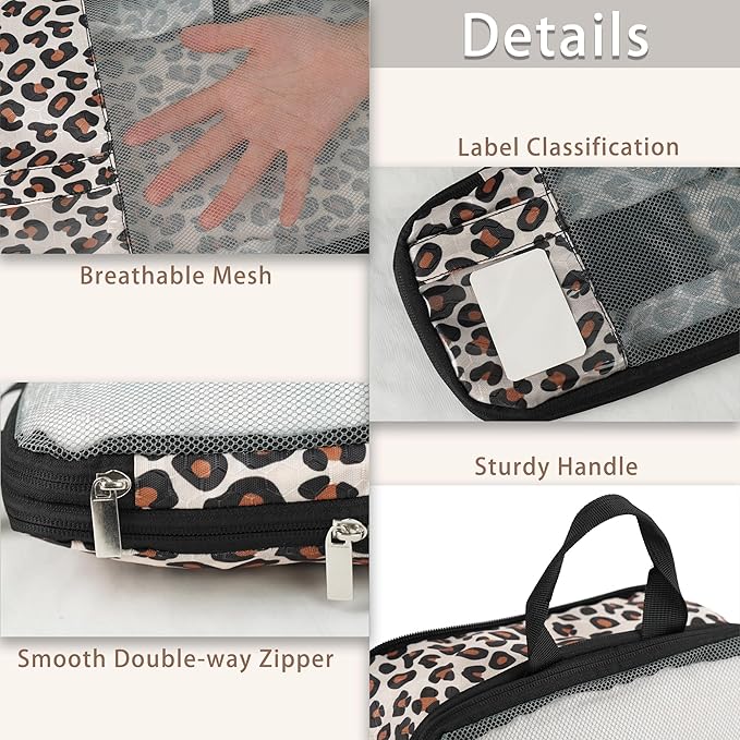 7 Pcs Compression Packing Cubes for Travel Luggage, Lightweight Suitcase Organizer Bags Set, Compression Packaging Cube for Travel Essentials, Packing Cubes for Carry on Suitcase