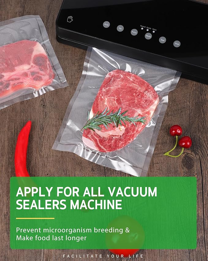 Syntus Vacuum Sealer Bags for Food, 3 Rolls 11" x 50' Commercial Grade Bag Rolls, BPA Free Food Vac Bags for Storage, Meal Prep or Sous Vide