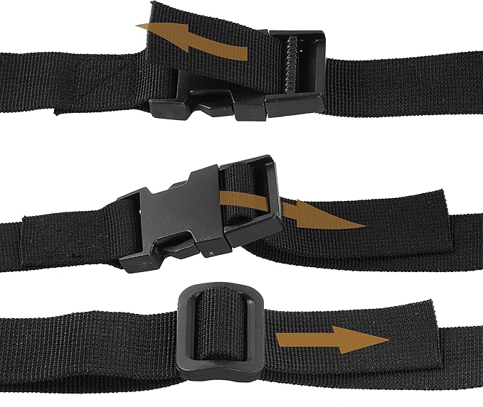 Wisdompro Luggage Strap, 2 Pack Heavy Duty Utility Strap with Quick Release Buckle, Adjustable Nylon Strap for Suitcases, Backpacking, Sleeping Bag Compression - 68 inches, Black