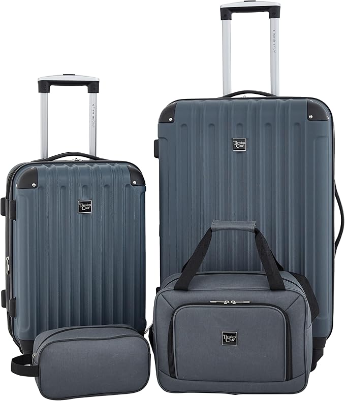 Travelers Club Midtown Hardside 4-Piece Luggage Travel Set, Slate