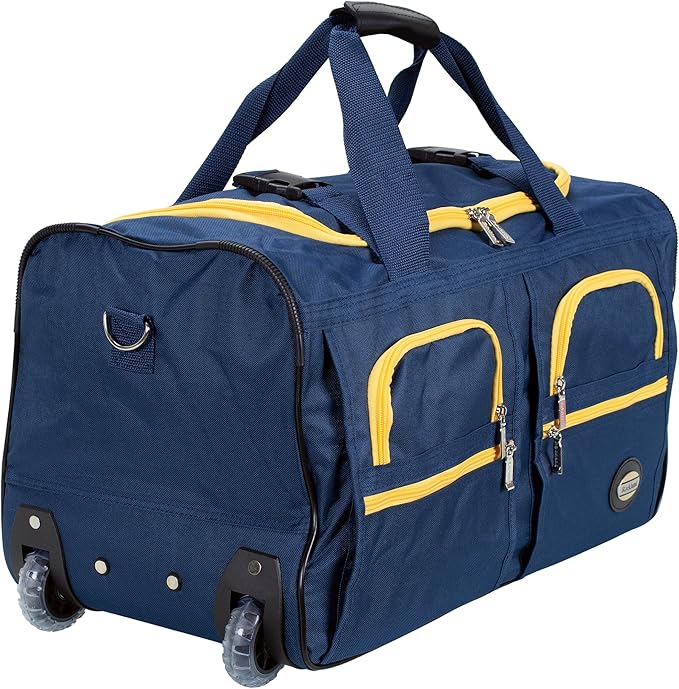 Rockland Rolling Duffel Bag, Black, 22"