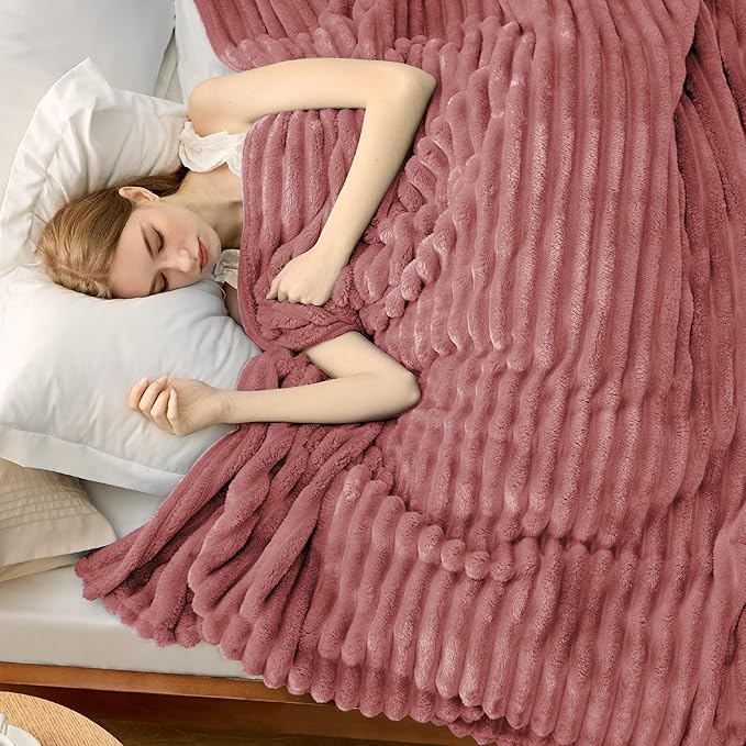 Bedsure GentleSoft Dusty Pink Fleece King Blanket for Couch - Super Soft Cozy Blankets for Women, Cute Small Blanket for Girls, 108x90 Inches