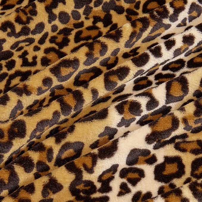 Fleece King Size Super Soft Cozy Leopard Print Blanket for Couch Bed, Cheetah Print Blanket for All Seasons 90"x108" (Dark Brown)