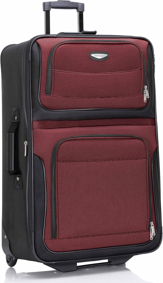 Travel Select Amsterdam Softside Expandable Luggage with Rolling Wheels, Red, 29-Inch Large