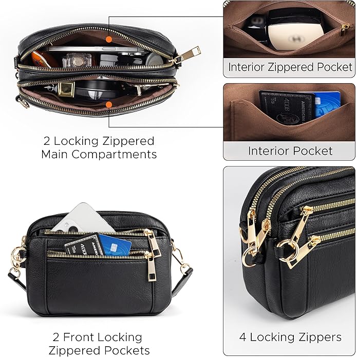 Anti Theft Crossbody Bag for Women, Slash-resistant RFID Blocking Travel Purses, Small Shoulder Bag Handbag