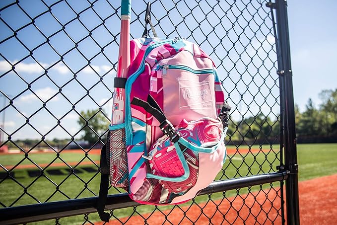 Rawlings | REMIX Backpack Equipment Bag | T-Ball & Youth Baseball / Softball | Pink