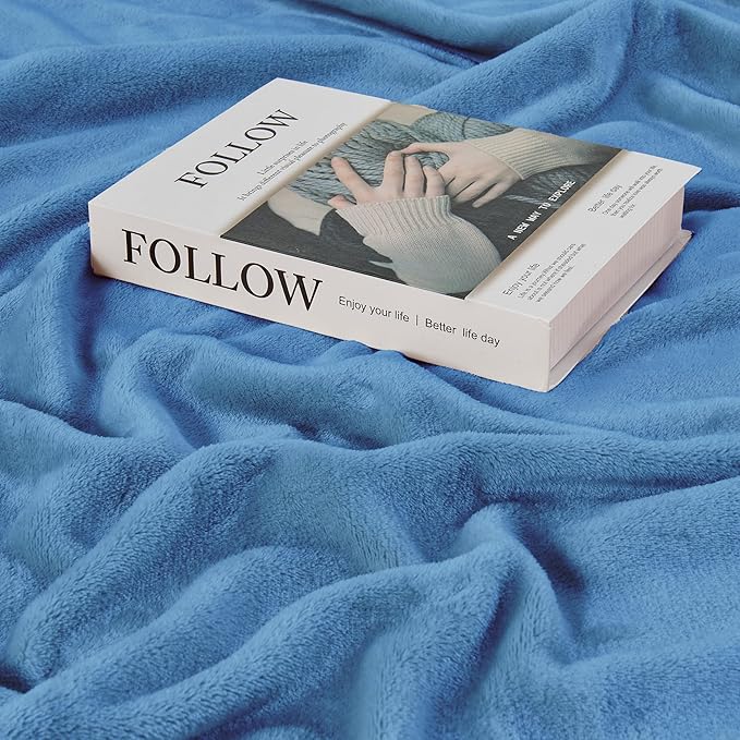 Big Oversized Soft Blanket, Giant Fleece Companion 120x120, California King Warm Blanket for Whole Family, Bed, Sofa, Couch, Travel, Camping 120x120 Sky Blue