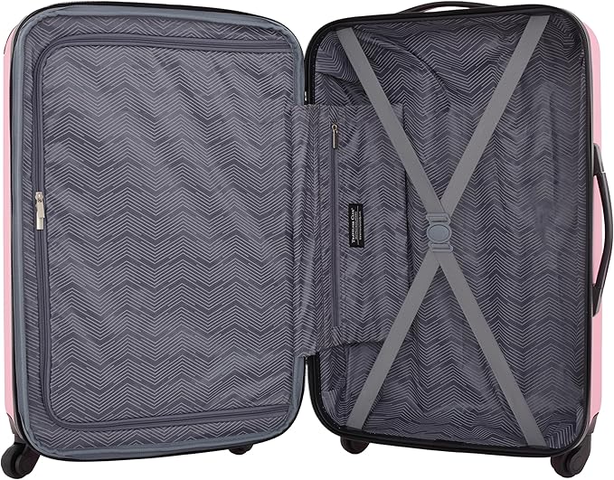 Travelers Club Chicago Hardside Expandable Spinner Luggage, Hot Pink, 5 Piece Set