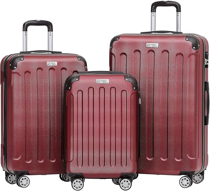 3 Piece ABS Luggage Set – Lightweight Suitcases with Spinner Wheels – 3 Different Sizes – TSA Lock – Hard Shell Travel Luggage for Men & Women