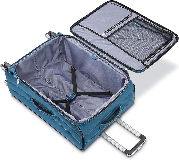 Samsonite Ascella X Softside Expandable Luggage with Spinners, Teal, 2PC SET (Carry-on/Medium)