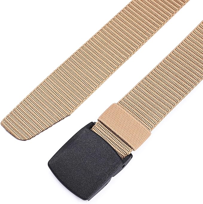 Mile High Life Nylon Web Belt Outdoor Military Belt With TSA Safe Plastic Buckle Belt