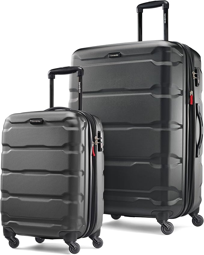 Samsonite Omni PC Hardside Expandable Luggage with Spinner Wheels, Black, 2-Piece Set (20/28)