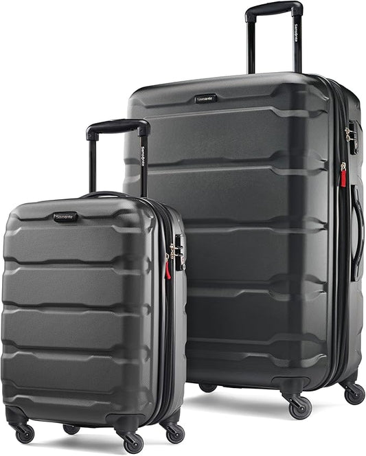Samsonite Omni PC Hardside Expandable Luggage with Spinner Wheels, Black, 2-Piece Set (20/28)