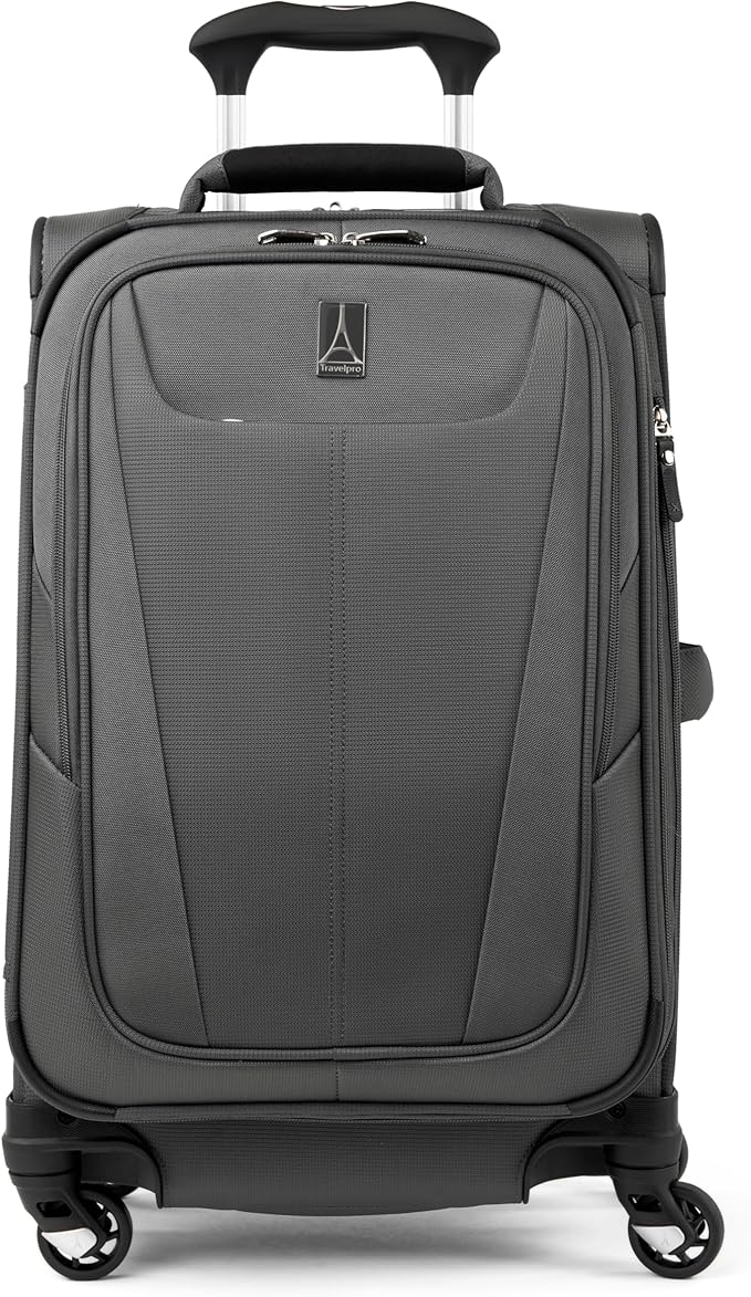 Travelpro Maxlite 5 Softside Expandable Luggage with 4 Spinner Wheels, Lightweight Suitcase, Men and Women, Shadow Grey, Carry-on 21-Inch