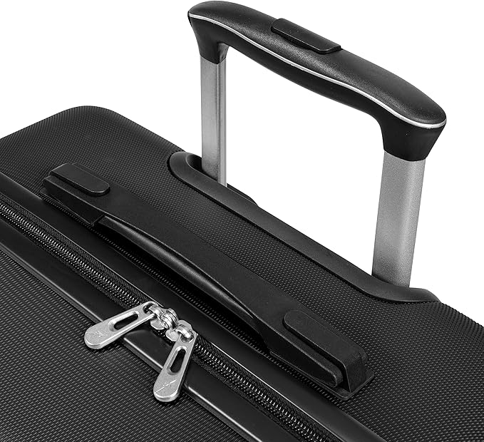 Skyway Epic 2.0 Hardside Lightweight and Durable ABS Shell Luggage, Spacious with 4-Wheel Spinners, Comfort Grip with Telescoping Handle, Men and Women, Black, 2-Piece Set (20, 24)