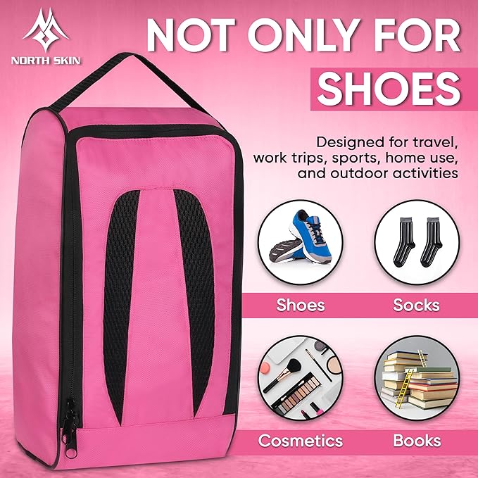 Shoe Bag Waterproof Sports Golf Boot Bag | Odor-Resistant Gym Kit Organiser Storage | Hiking Travel Dust-Proof Storage Bag for Wellington, Cowboy, Football, Rugby, Cricket Shoe (Pink)