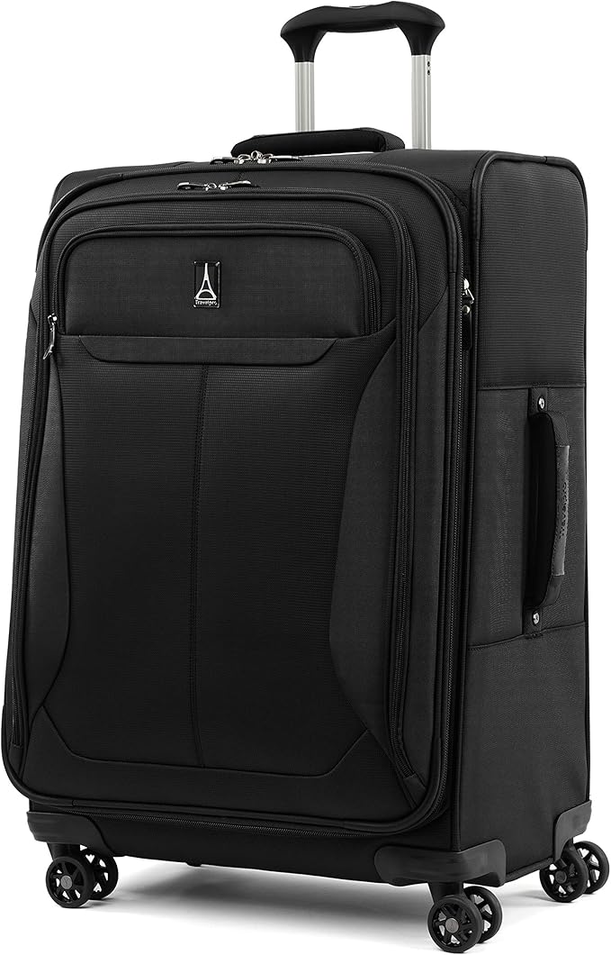 Travelpro Tourlite Softside 3-Piece Set, Expandable Luggage, 4 Spinner Wheels, Lightweight Suitcase, 21" Carry-On, 25" Checked Medium, 29 Check Large, Black