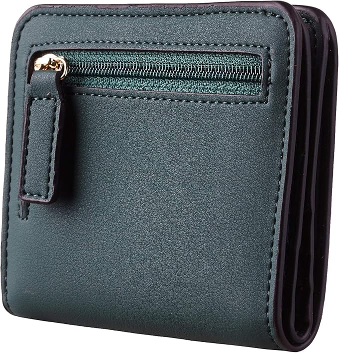 Toughergun Women’s Small Slim Leather Wallet with RFID Protection, Compact Bifold Mini Purse with Clear ID Window