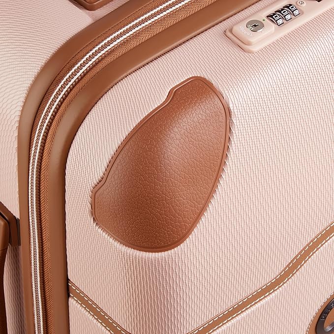 DELSEY PARIS Chatelet Air 2.0 Hardside Luggage with Spinner Wheels, Blush Pink, Carry on Plus 20 Inch
