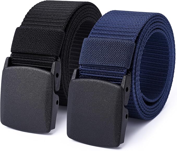 Mile High Life Nylon Web Belt Outdoor Military Belt With TSA Safe Plastic Buckle Belt