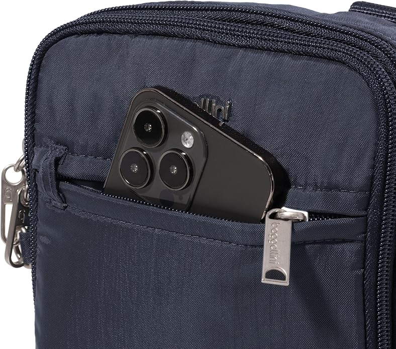 Baggallini Securtex® Anti-theft Mini Everything Crossbody Bag, 6.3"x8.25" Rfid, Locking Zippers & Cut-resistant Strap
