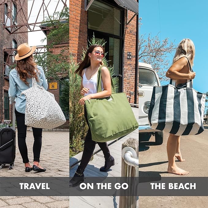 Fit & Fresh Large Beach Bag for Women - Extra Large Travel Tote With Pockets